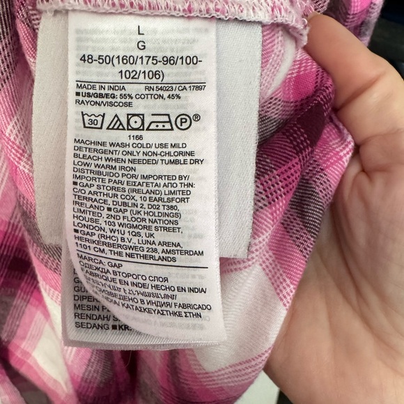 GAP The Easy Shirt Pink Plaid Button Down Shirt - Picture 4 of 5